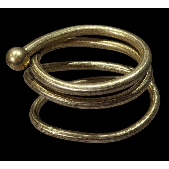 Ross + Simmons 18K Gold Over Sterling 4 in 1 Flexible Snake Bracelet/Necklace - Picture 1 of 8